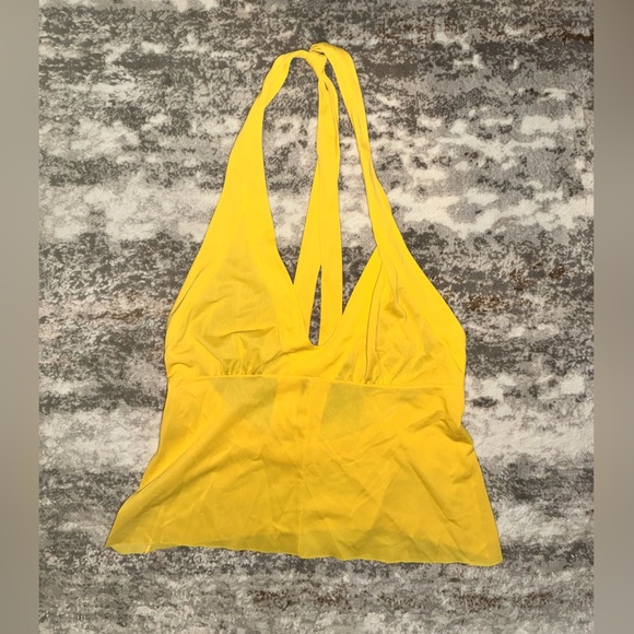 Sunshine Yellow Halter Tank Top - Picture 1 of 2